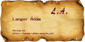 Langer Ádám névjegykártya